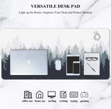 Large Mouse Pad, Full Desk XXL Extended for Gaming 35" X 15", Waterproof Mat with Stitched Edge, Non-Slip Laptop Computer Keyboard Mouse Pad for Office & Home, Misty Forest Design