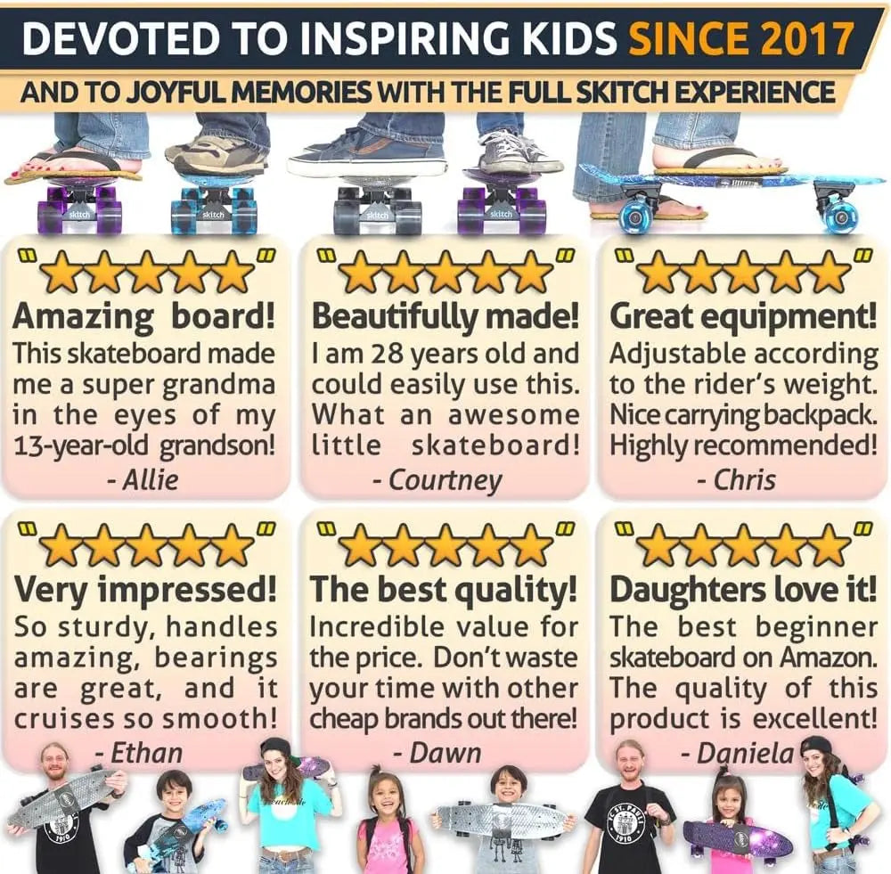 Skateboards for Kids, Teens and Adults | Premium Skateboard Gift Set for Beginners and Pros Complete with Mini Cruiser Board + Skateboard Backpack + Video Course + Speed Control + Skate Tool