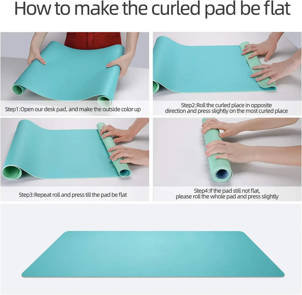 Desk Pad, Desk Mat, 31.5" X 15.7" Laptop Leather Desk Pad Protector, Large Leather Desk Blotter for Keyboard and Mouse, Waterproof Desk Writing Pad for Office(Calamine Blue+Cobalt Green)