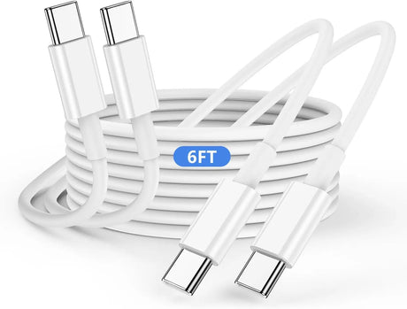 USB C to USB C Charger Cable 6Ft, [Mfi Certified] Phone Charger Cable 60W, Long Type C to C Fast Charging Cord 6Ft for Apple Iphone 15/15 Plus/15 Pro Max/Ipad Pro 12.9/11 Inch/5/4Th/Mini 6Gen/Macbook
