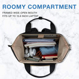 Laptop Backpack Purse for Women, 15.6 Inch Travel Laptop Backpacks, Black Teacher Backpack for College Work Business Trip (Black)