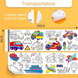 Children'S Drawing Roll Sticky Color Filling Paper Graffiti Scroll Coloring Paper Roll for Kids DIY Painting Educational Toys