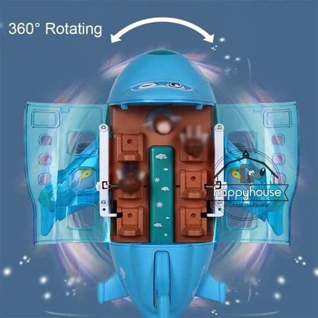 360° Rotating Electric Plane Airplane Toys for Kids Bump and Go Action Toddler Toy Plane with LED Flashing Light Sound for Boys