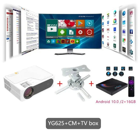 YG625 Projector LED LCD Native 1080P 7000 Lumens Support Bluetooth Full HD USB Video 4K Beamer for Home Cinema Theater