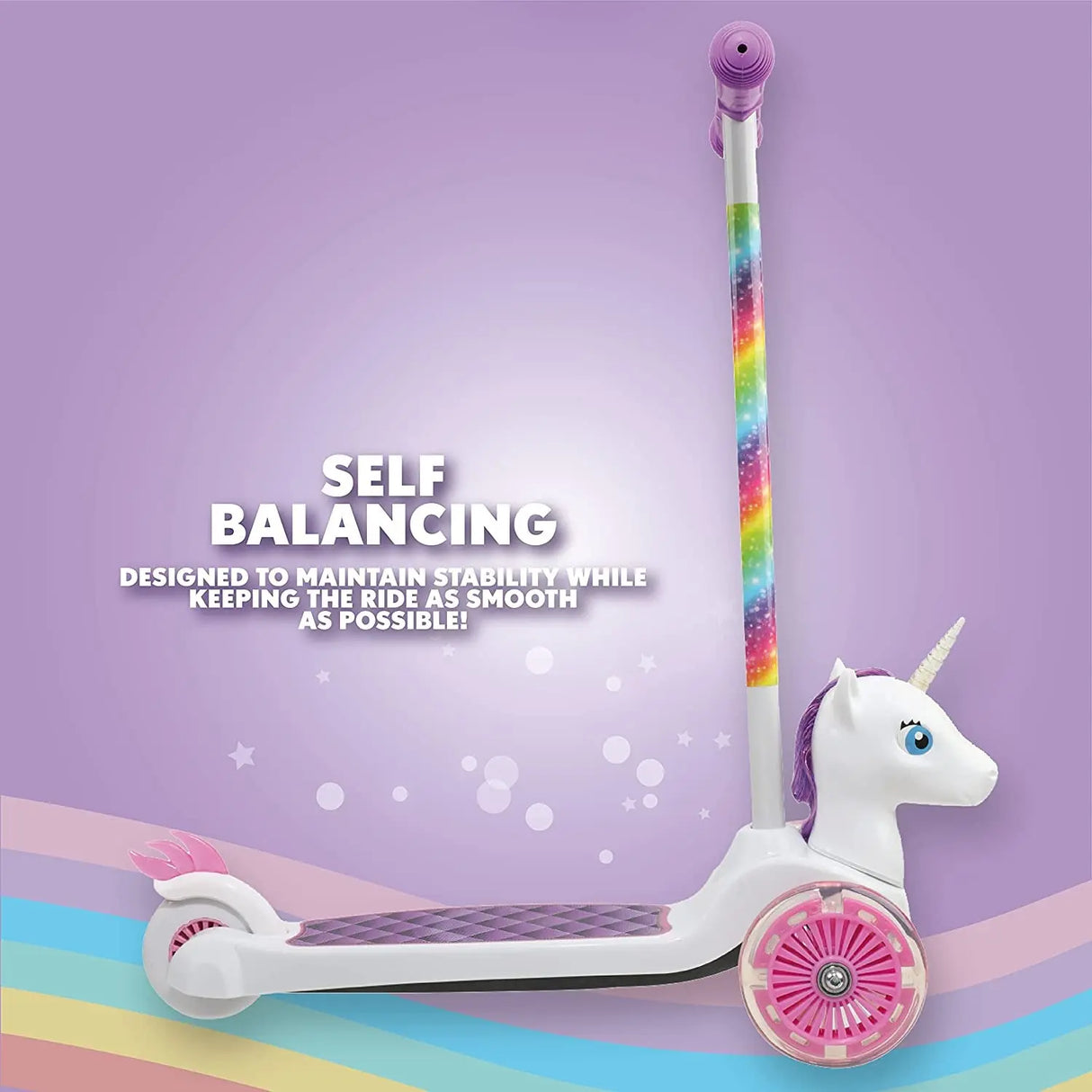 Scooter for Kids Ages 3-5 - Extra Wide Deck & Foot Activated Brake, 3 Wheel Self Balancing Kids Toys for Boys & Girls