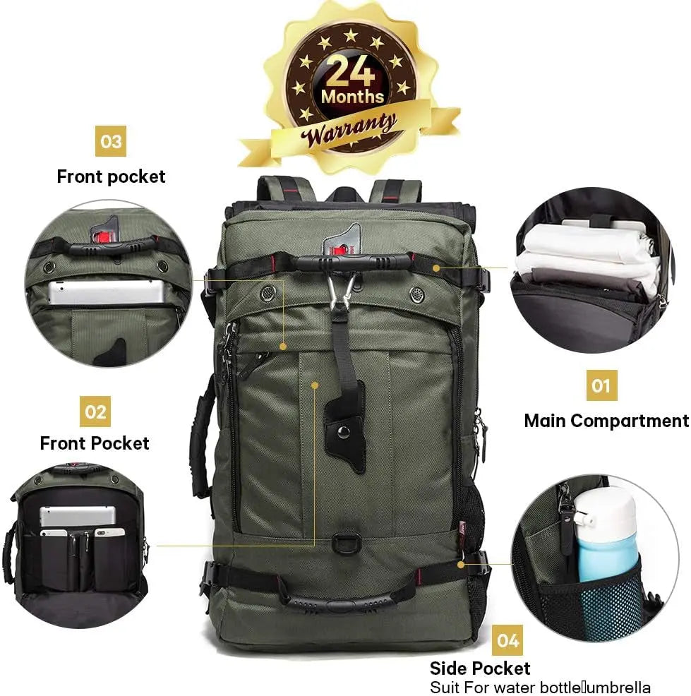 Travel Backpack, Carry on Backpack Durable Convertible Duffle Bag Fit for 15.6 Inch Laptop for Men and Women(Medium 35L)