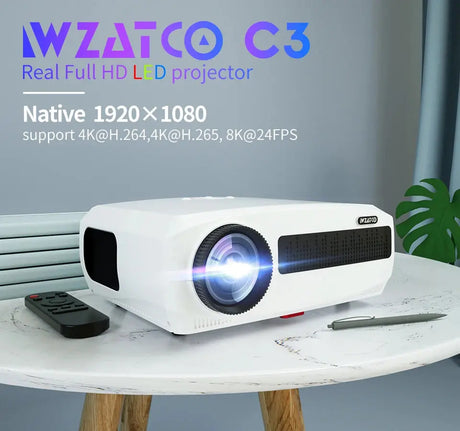 C3 LED Projector Android 9.0 WIFI Full HD 1080P 300Inch Big Screen Proyector Home Theater Smart Video Beamer