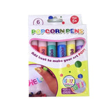 6Pcs Magic Popcorn Pens Puffy 3D Art Safe Pen for Greeting Birthday Cards Kids Bubble Pen Diy Handmade Cotton Pen Kids Gifts