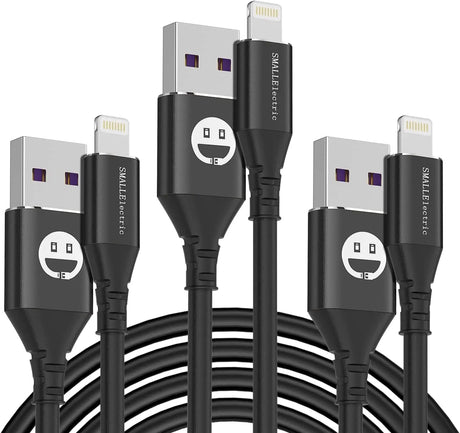 1Ft Iphone Charger Short Lightning Cable, 3-Pack Mfi-Certified Iphone Charger Cable 1Foot Charging Cord for Iphone 12 11 Pro X XS Max XR/8 Plus/7 Plus/6/6S Plus/5S /5C/Ipad Mini Air(Black)