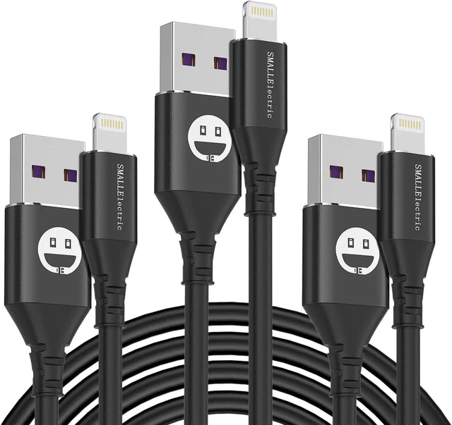 1Ft Iphone Charger Short Lightning Cable, 3-Pack Mfi-Certified Iphone Charger Cable 1Foot Charging Cord for Iphone 12 11 Pro X XS Max XR/8 Plus/7 Plus/6/6S Plus/5S /5C/Ipad Mini Air(Black)