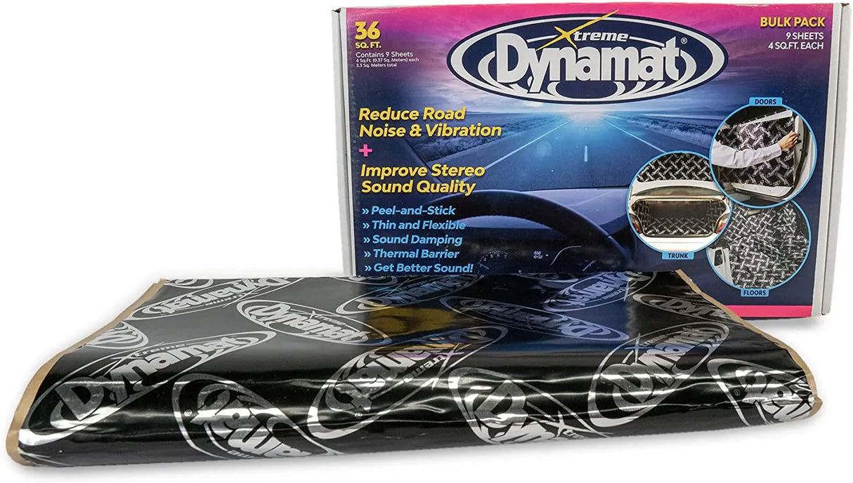 10455 18" X 32" X 0.067" Thick Self-Adhesive Sound Deadener with Xtreme Bulk Pack, (9 Sheets) , Black