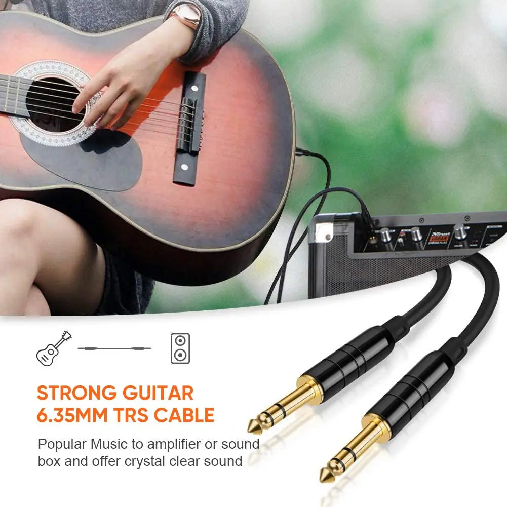 15 Feet 6.35Mm 1/4" TRS to 6.35Mm 1/4" TRS Balanced Stereo Audio Cable, Male to Male, 4.5 Meters/Black