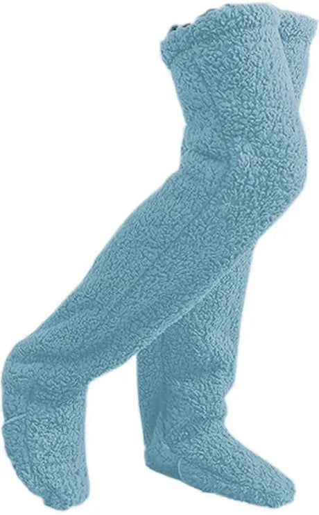 2 in 1 Fluffy Footmuff Women Long Kneelet Socks Warm Plush Socks for Adult Knee Warmers Winter Leg Warmer Sleep Socks Gifts