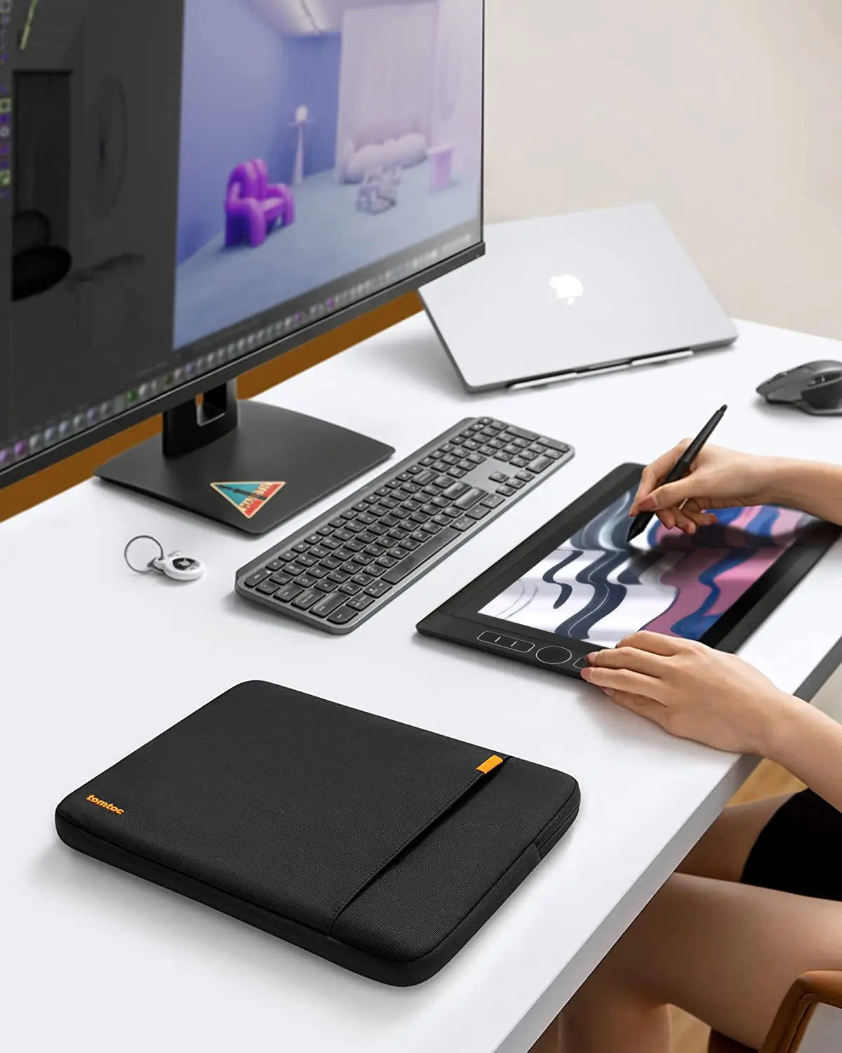 360° Protective Laptop Sleeve for 16-Inch New Macbook Pro M3/M2/M1 Pro/Max A2991 A2780 A2485 A2141 2023-2019, Shockproof, Water-Resistant Ultrabook Macbook Bag Case with Accessory Pocket, Black