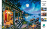 - Darrell Bush - Moonlight Lodge - 1000 Piece Jigsaw Puzzle , Blue