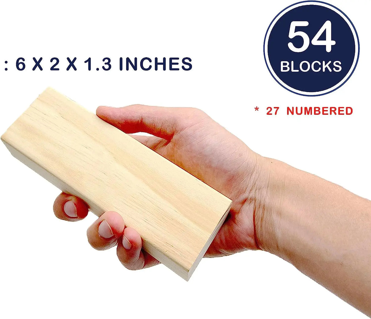 Large Tower Outdoor Games Wood Stacking Games Includes Scoresheet and Carry Bag - 54 Blocks