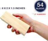 Large Tower Outdoor Games Wood Stacking Games Includes Scoresheet and Carry Bag - 54 Blocks