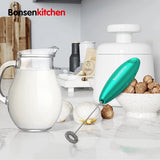 Handheld Milk Frother, Electric Hand Foamer Blender for Drink Mixer, Perfect for Bulletproof Coffee, Matcha, Hot Chocolate, Mini Battery Operated Milk Whisk Frother-Seafoam