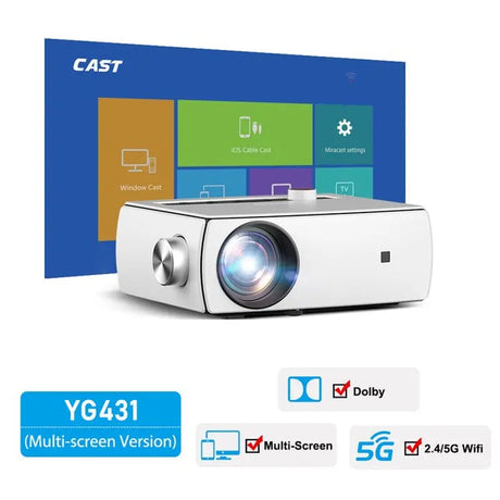 YG430 1920 X 1080P Mini Projector YG431 5G Wifi LED Portable Proyector for 2K 4K Home Theater Smart Movie Video 3D Beamer