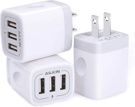 Wall Charger, USB Charger Adapter, 3.1A/3Pack Muti Port Fast Charging Station Power Charge Base Block Plug for Iphone 15 14 13 12 Pro/Se/11Pro Max/X/8 Plus, Samsung S21/S10/S9/S8, Kindle Fire USB Plug