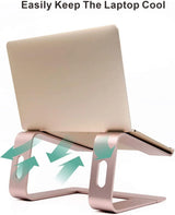 Laptop Stand, Ergonomic Aluminum Laptop Mount Computer Stand, Detachable Laptop Riser，Notebook Holder Stand Compatible with Macbook Pro/Air HP Lenovo Samsung Huawei ，All 10-17.3" Laptops(Rose Gold)