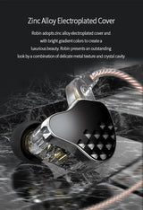 KBEAR Robin IEM, Stereo Wired in Ear Monitor Headphones, Powerful Resolution 1DD+4BA Hybrid Hifi Earphone Earbudss, Noise Isolating In-Ear Earphones with Detachable Cable 0.78Mm 2Pin (No Mic, Black)