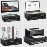 Monitor Riser Stand with Drawer Mesh Metal Desk Organizer for PC, Laptop, Hold up to 33Lbs