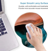 Mouse Pad, Ergonomic Mouse Pad with Gel Wrist Rest Support, Gaming Mouse Pad with Lycra Cloth, Non-Slip PU Base for Computer, Laptop, Home, Office & Travel, Abstract Marbling
