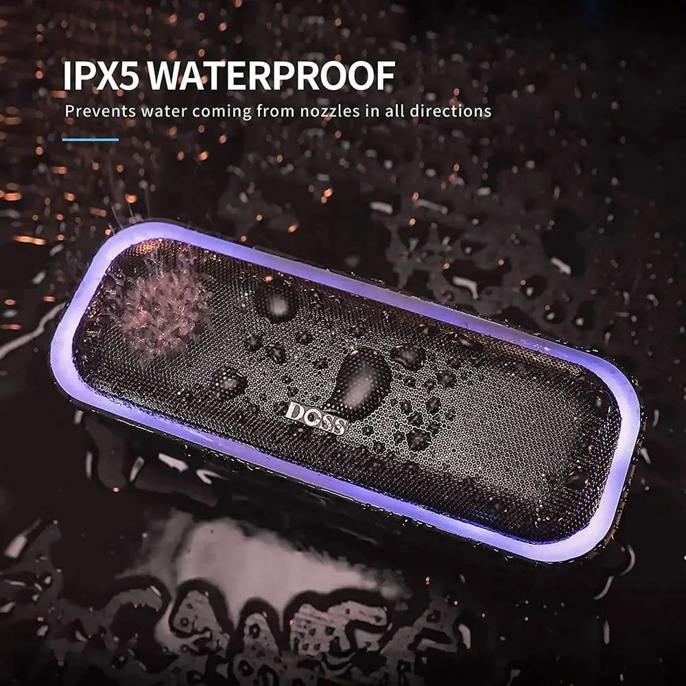 Bluetooth Speaker, Soundbox Pro Wireless Speaker with 20W Stereo Sound, Active Extra Bass, Bluetooth5.0, IPX6 Waterproof, Wireless Stereo Pairing, Multi-Colors Lights, 20Hrs Playtime -Blue