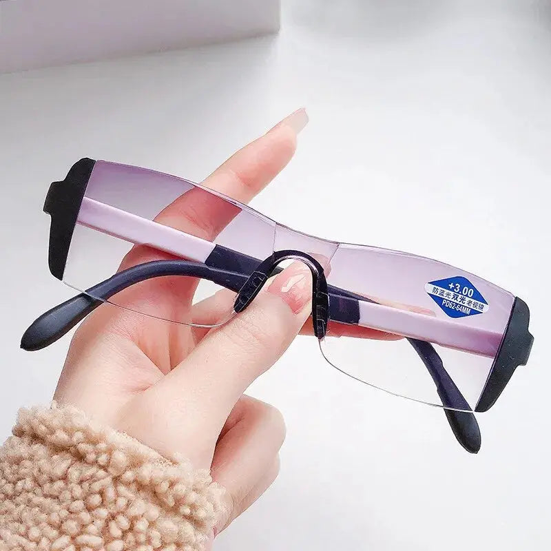 Bifocal Reading Glasses Fashion Presbyopic Glasses Far and near Glasses +1.0 to +4.0 Anti-Blue Light Mens Glasses Transparent