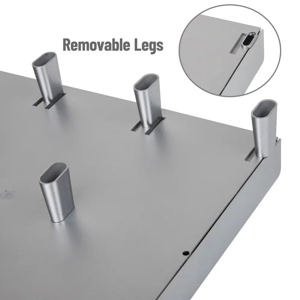 Plastic PC, Laptop Imac, Monitor Stand with Three Drawer Desk Organizer, Silver