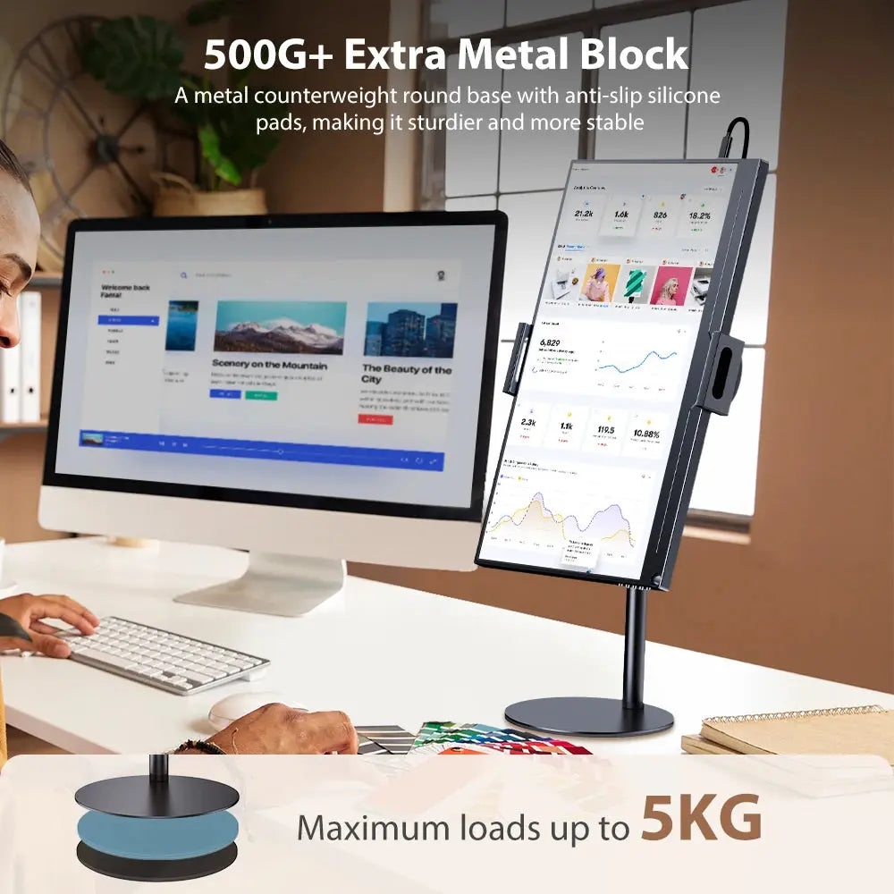 Portable Monitor Stand Adjustable Height Desktop Monitor Bracket for Ipad Phone 13-24.5Cm Tablet Monitor Support Holder