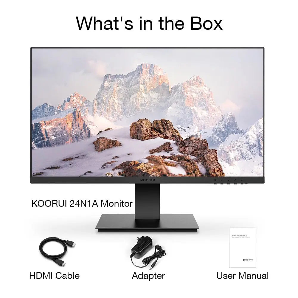 24'' FHD (1920 X 1080P) 75Hz Office Monitor,With HDMI VGA Port, Black, New 24N1A