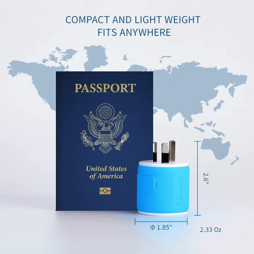 Australia, New Zealand, China Travel Plug Adapter with Dual USB - Type I (U2U-16), Will Work with Cell Phones, Camera, Laptop, Tablets, Ipad, Iphone and More