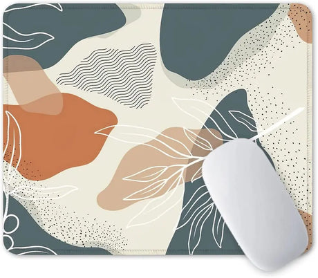 Mouse Pad, Square Anti-Slip Rubber Gaming Mousepad, Premium-Textured & Waterproof Mouse Mat with Stitched Edge, Cute Office Mouse Pads for Women Men Computer Laptop, 10" X 8", Abstract Art