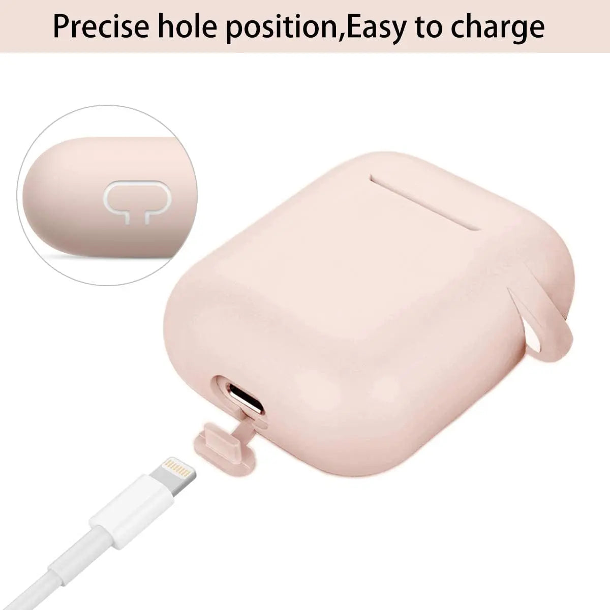 Compatible Airpods Case Cover Silicone Protective Skin for Apple Airpod Case 2Nd &1St Generation (2 Pack) (Pink-Turquoise)