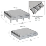 Plastic PC, Laptop Imac, Monitor Stand with Three Drawer Desk Organizer, Silver