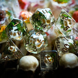 7-Die DND Dice Set, Polyhedral Dice Set for Dungeons and Dragons, D&D Skull Dice for RPG MTG Table Games, D and D Dice Set (Skull-Seaweed)