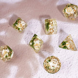 7-Die DND Dice Set, Polyhedral Dice Set for Dungeons and Dragons, D&D Skull Dice for RPG MTG Table Games, D and D Dice Set (Skull-Seaweed)