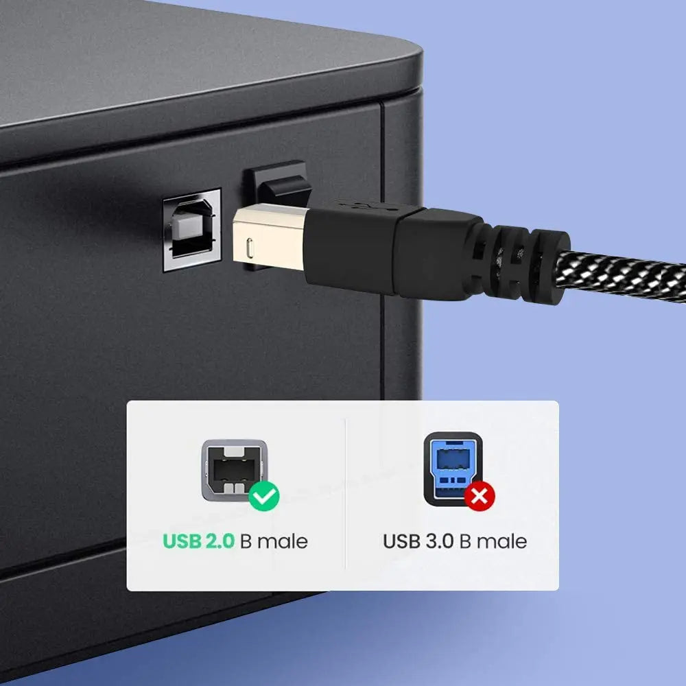 2In1 USB C to USB B Printer Cable 5Feet/1.5M with USB Printer Cable USB A-Male to B-Male Cable Compatible with Macbook Pro,Hp,Canon,Brother,Samsung Printers
