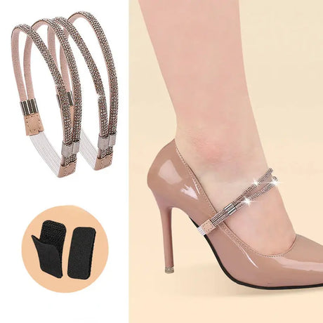 Women Shoelaces Free Triangle Bundle High Heels Adjustable Shoe Belt Ankle Holding Loose Anti-Skid Bundle Laces Tie Straps Band