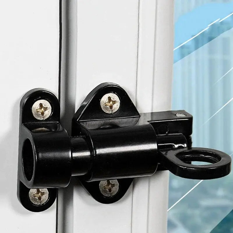 1 Pcs Aluminum Alloy White/Gray Window Gate Security Pull Ring Spring Bounce Door Bolt Automatic Latch Lock Black Grey Window