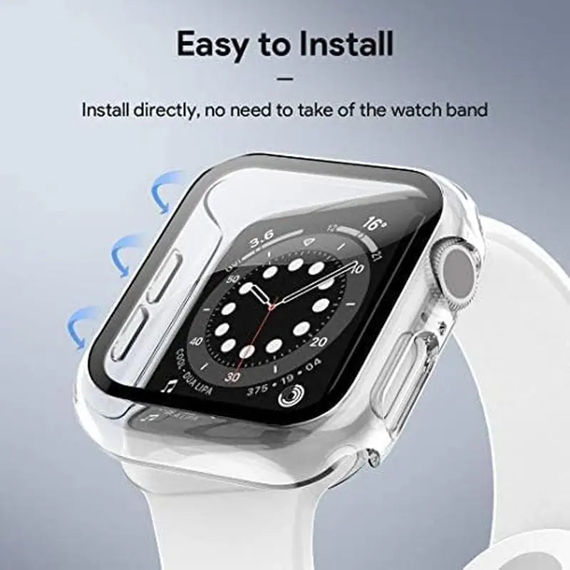 2 Pack  for Apple Watch Case 40Mm Series SE, 6, 5, 4 with Built-In Tempered Glass Screen Protector, Ultra-Thin All around Protective Glass Screen Cover for Iwatch 40Mm, Clear