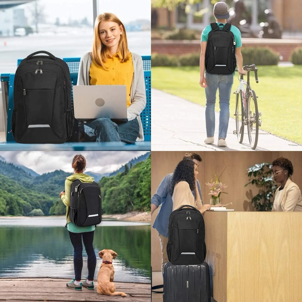 Travel Laptop Backpack, Business Backpack with USB Charging Port and Password Lock, Durable Water Resistant Computer Bag Fit 15.6 Inch Laptops for Men Gift