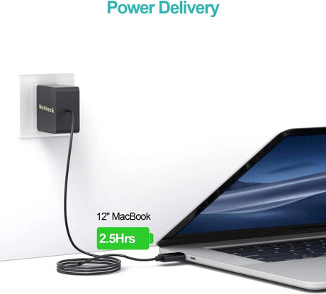 45W USB-C Charger with Attached 6Ft Long Cable, PD.3[USB-IF Certified], Compact Super Fast Charger Type C for Macbook, Dell XPS, Surface Go, Iphones, Galaxy(Not Ideal for Note10/S10/10+Pps)