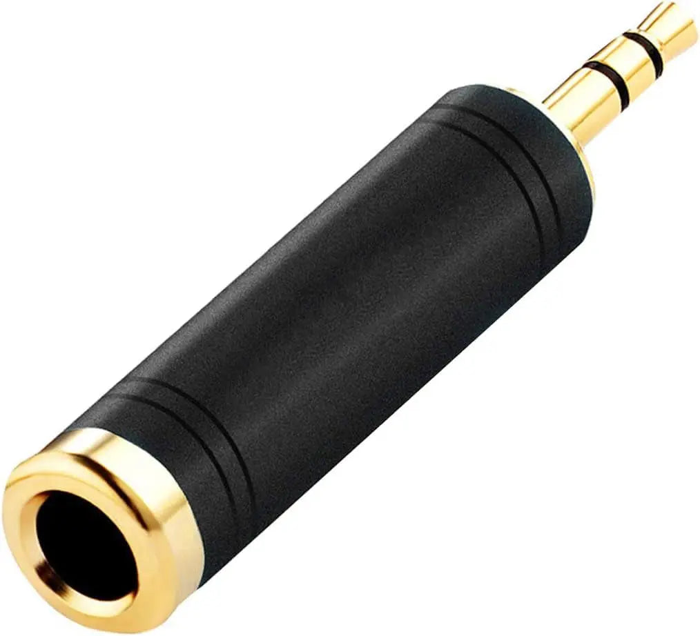 1/4 to 3.5Mm Stereo Adapter, 1/4 Inch Female to 1/8 Inch Male Mini Jack Aux Converter Headphone Adapter - Black, 1PCS