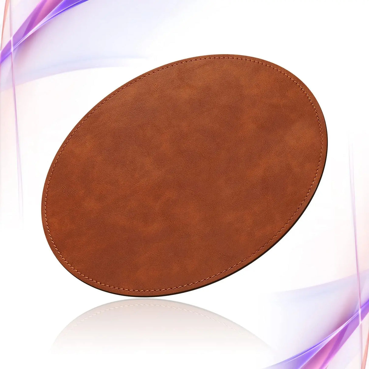 Mouse Pad，Round Mouse Pad，Pu Mouse Pad，Leather Mouse Pad with Stitched Edge Micro-Fiber Base with Non-Slip Waterproof，Mouse Pad for Computers，Laptop，Office & Home，9 X 9 Inch (Caramel Brown)