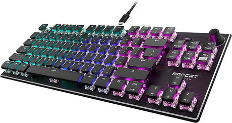 Vulcan TKL Mechanical Gaming Keyboard, Compact, Tenkeyless, Titan Optical Switches, RGB Lighting, Anodized Aluminum Top Plate, Detachable USB-C Cable, Low Profile Design, Black