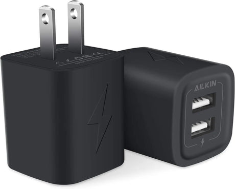 Wall Charger Plug, USB Charger Cube,  2.1A 2-Muti Port USB Adapter Power Plug Charging Station Box Base for Iphone 15/14/13/12/12Pro/11 Pro Max/8, Ipad, Samsung Phones USB Charging Block Brick