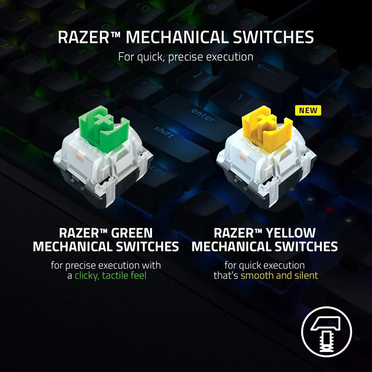Blackwidow V3 Mechanical Gaming Keyboard: Green Mechanical Switches - Tactile & Clicky - Chroma RGB Lighting - Compact Form Factor - Programmable Macro Functionality - Classic Black